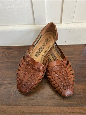 The Leather Collection Loafers Braided Leather Women's Size 7.5 Wide